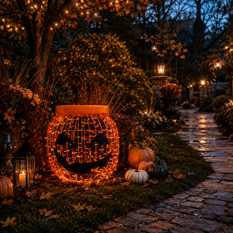Huge Jar Pumpkin Decoration, LED Lit (Orange), 37"