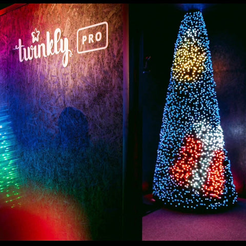 Twinkly Pro-MAX Cone Tree, 16-Foot-Tall, RGB LEDs, Green Foliage