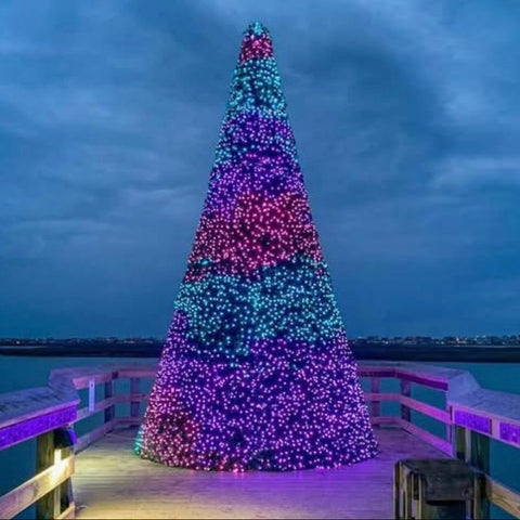 Twinkly Pro-MAX Cone Tree, 16-Foot-Tall, RGB LEDs, Green Foliage