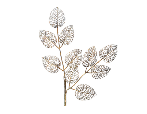 Gold Mesh Laurel Leaf Spray, 16" (PE)