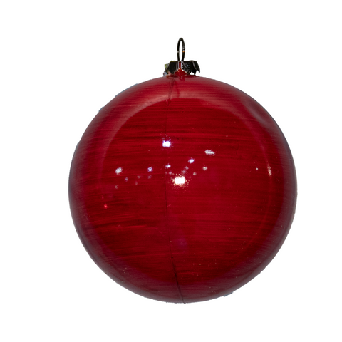 Shatterproof Plastic Ancient Red Ball Ornament, 4" (100MM)