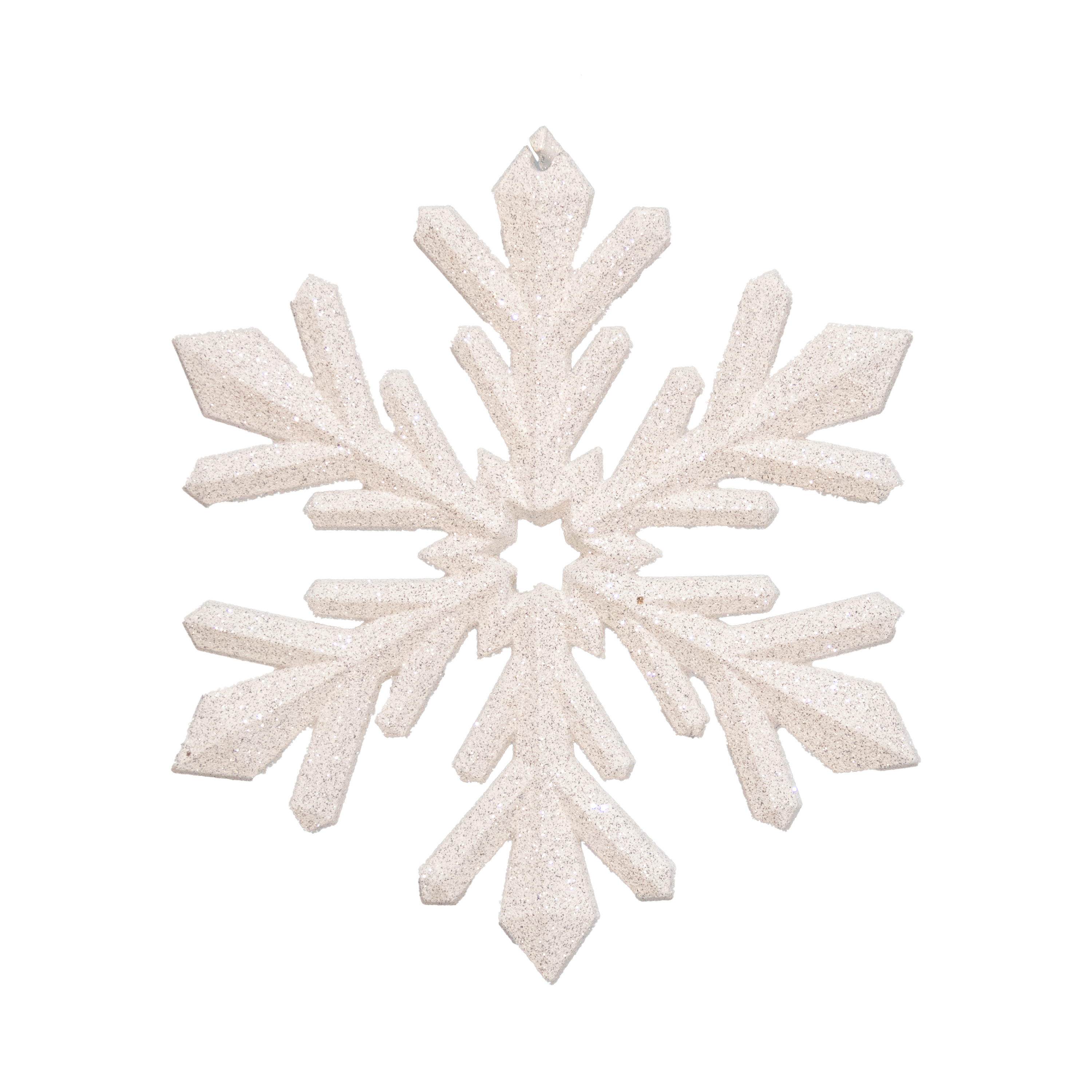 Shatterproof Acrylic White/Glitter Snowflake Ornament, 9