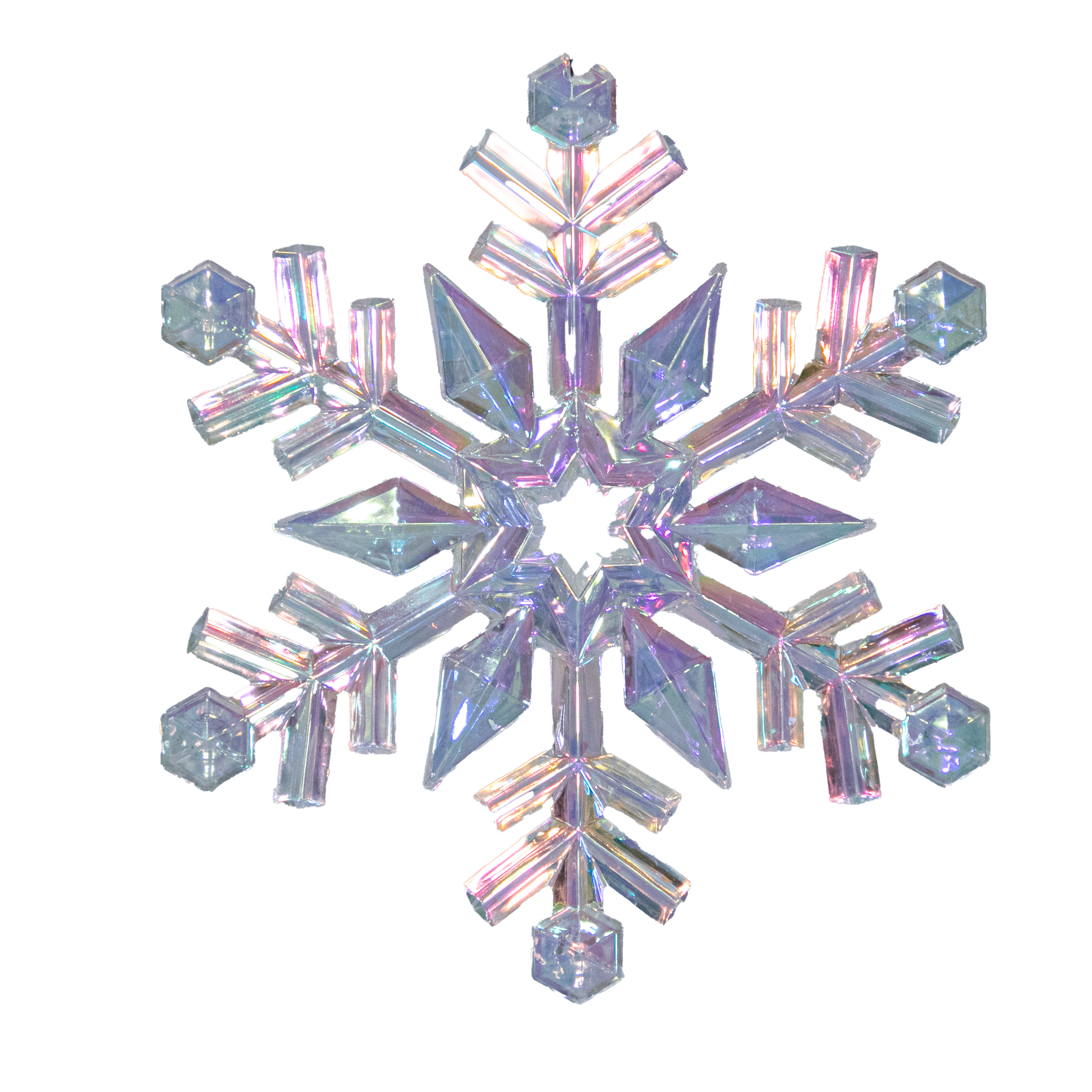 Shatterproof Acrylic Clear/Iridescent Snowflake Ornament, 9 ...