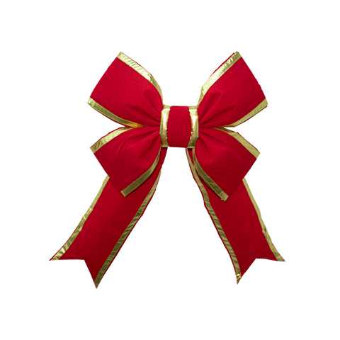 15" Red Velvet Structural Bow w/Gold Lame Trim