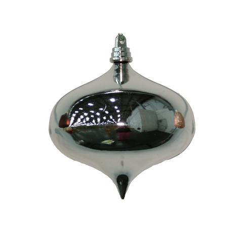 Shatterproof Silver Shiny Smooth Onion Ornament, 4" (100MM)
