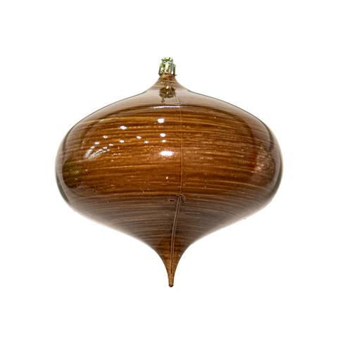 Shatterproof Ancient (Dark Horizontal Lines) Onion Ornament, 6" (160MM)