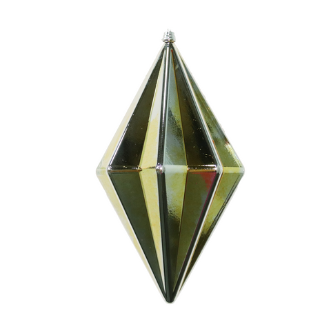 Shatterproof Silver Shiny W/ Gold Shiny Finial Ornament, 12"