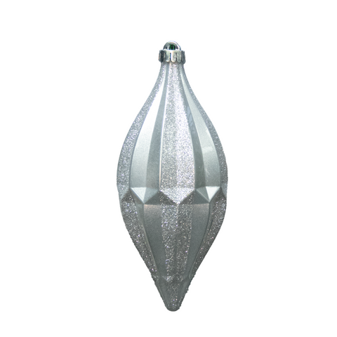 Shatterproof Silver Matte Finial Ornament, 7"