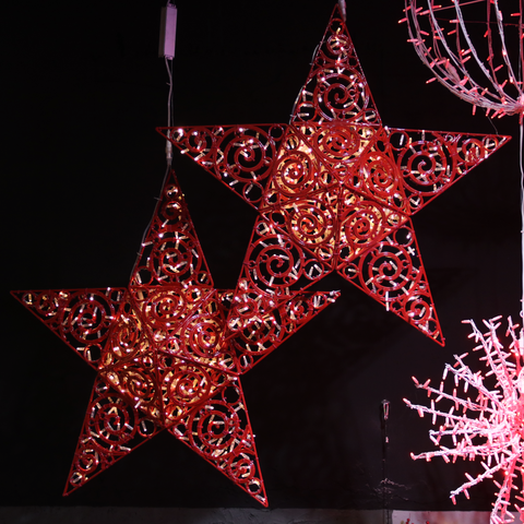 Red Orient Star, LED Lit (Warm White), 11"