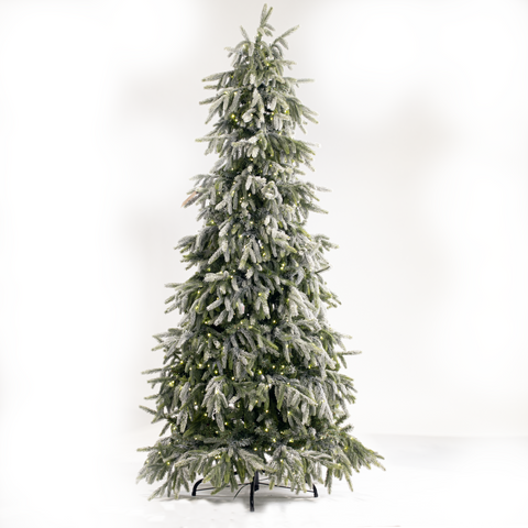 Flocked Tyrol Pine Tree, LED Lit, 6.5'