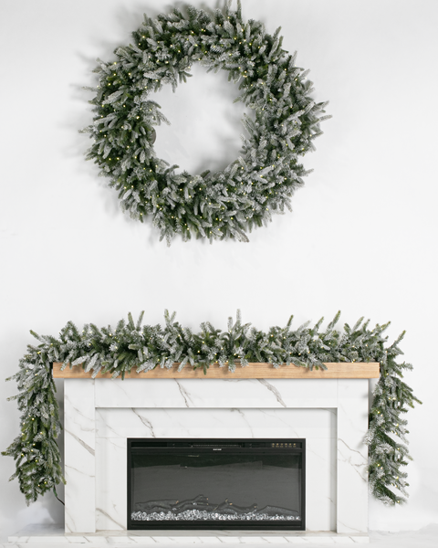 Flocked Tyrol Pine Wreath, 36"
