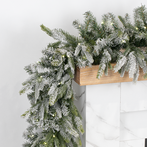 Tyrol Pine Flocked Garland, (9"D/14'L)