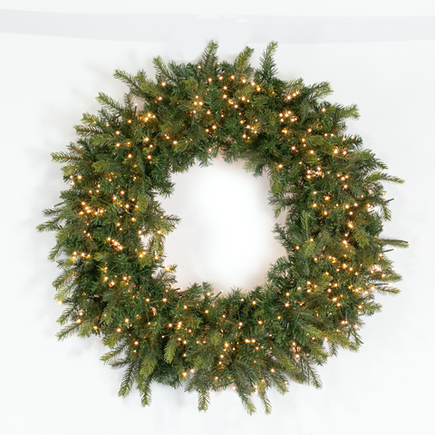 Aspen Pine Wreath w/Firecracker Lights, 36"