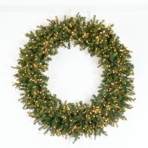 Aspen Pine Wreath w/Firecracker Lights, 48"