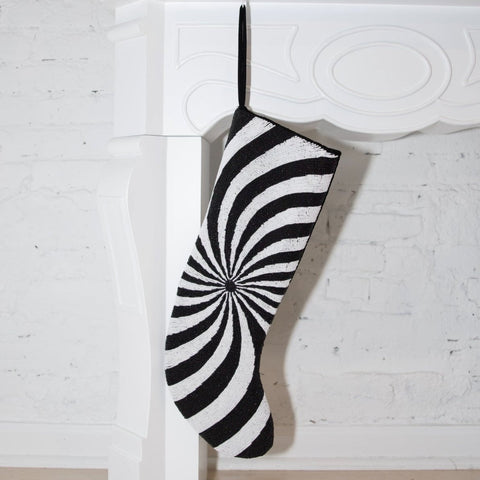 Classic Christmas - Swirl Stocking, Black & White (ITES x Sami Riccioli)