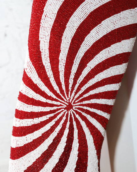 Classic Christmas - Swirl Stocking, Red & White (ITES x Sami Riccioli)