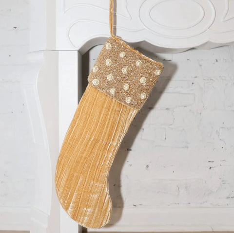 Pearl Beaded Cuff Stocking - Gold (ITES x Sami Riccioli)