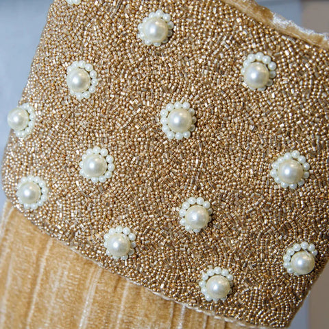 Pearl Beaded Cuff Stocking - Gold (ITES x Sami Riccioli)