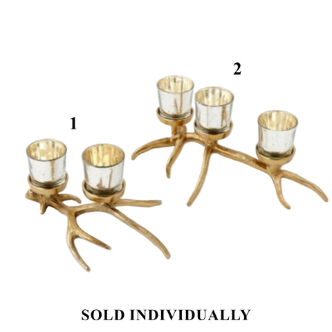 Metal & Glass Antler Votive Holder, 13.5" (2 styles - sold individually)