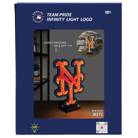New York Mets LED Infinity Logo Light, Acrylic, w/UL Plug, 7-14"