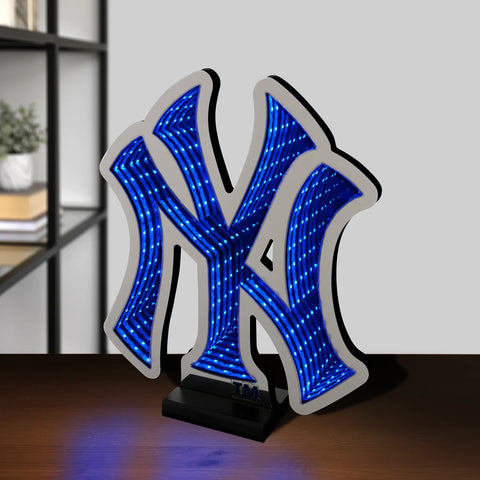 New York Yankees LED Infinity Logo Light, Acrylic, w/UL Plug, 7-14"