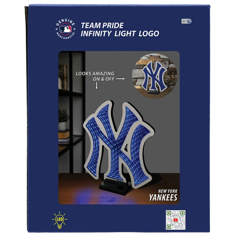 New York Yankees LED Infinity Logo Light, Acrylic, w/UL Plug, 7-14"