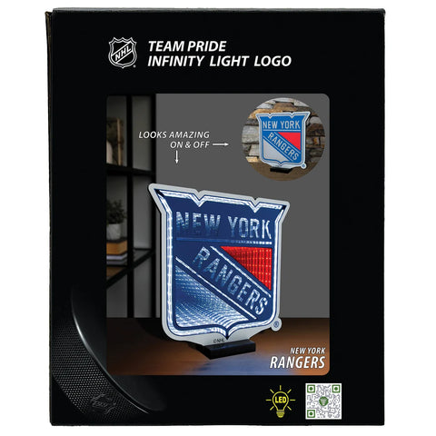 New York Rangers LED Infinity Logo Light, Acrylic, w/UL Plug, 14"