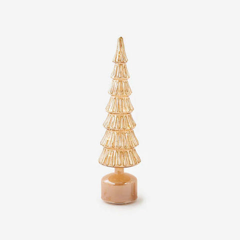Revolving Glass Tree w/LED Lights, 16.5" (Gold)