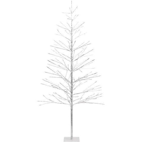 39"H Silver Foil Tree w/Warm White LED Lights