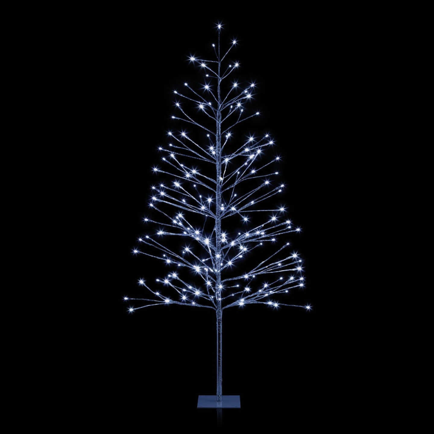 39"H Silver Foil Tree w/Warm White LED Lights