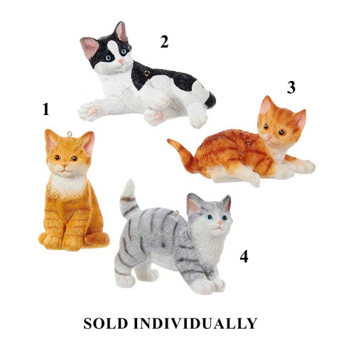 Cat Ornaments, 2" (4 styles - sold individually)