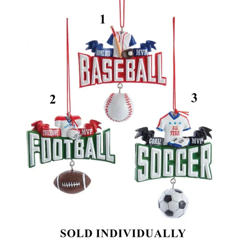 Sports Ornament (3 styles - sold individually)