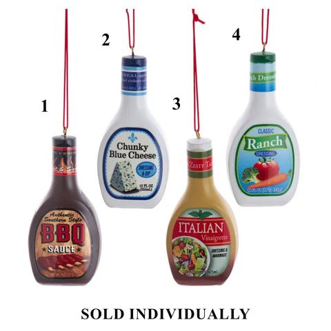 Condiment Bottle Ornaments, 3.75" (4 styles - sold individually)