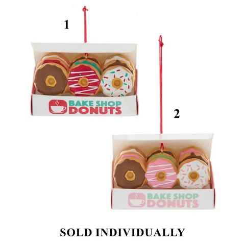 Box Of Donuts Ornaments, 3.375" (2 styles - sold individually)
