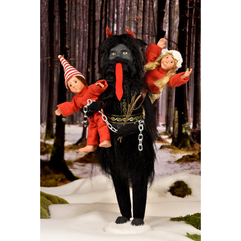 Krampus with Children Caroler Figurine, 13"