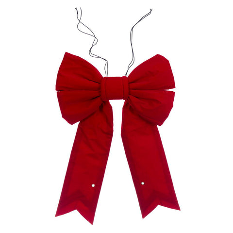 Red Velvet LED Outdoor Christmas Bow, 18 x 23"