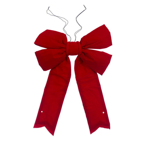 Red Velvet LED Outdoor Christmas Bow, 24" x 30"