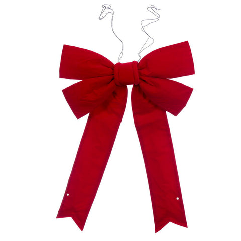 Red Velvet LED Outdoor Christmas Bow, 36" x 45"
