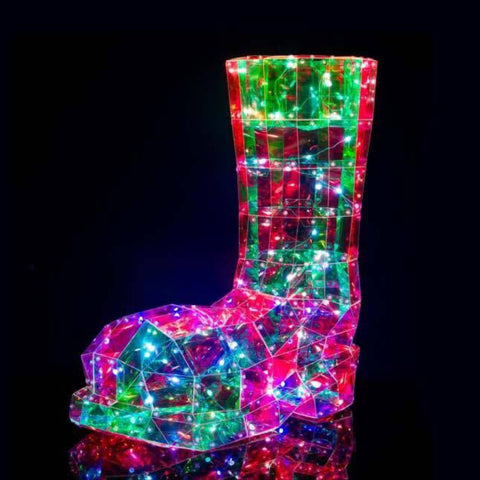 Prismatic Iridescent Santa Boot, 18.35"