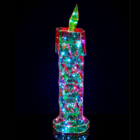 Prismatic Iridescent Christmas Candle, 22.8"