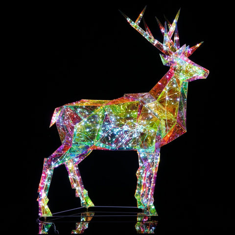 Prismatic Iridescent Medium Christmas Reindeer, 35.4"