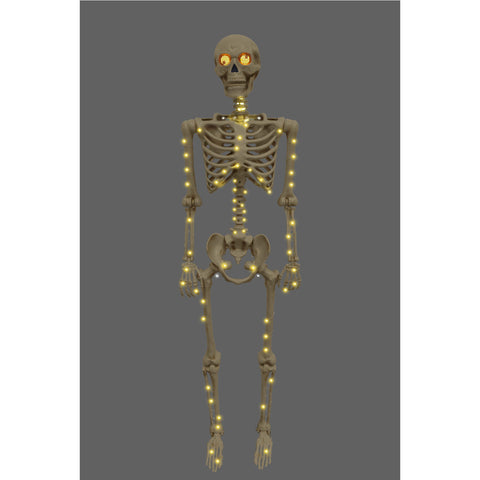 Skeleton with LCD Eyes, Antique Ivory (Battery operated)