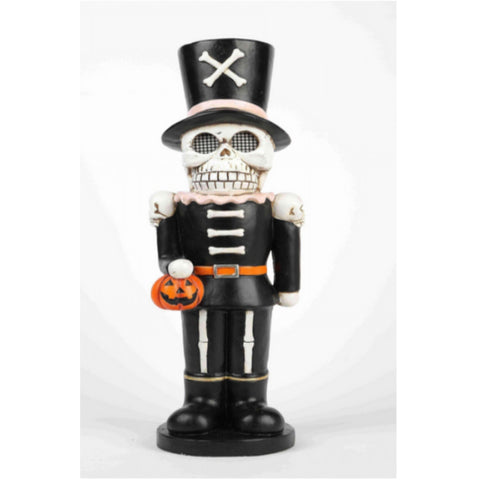 Halloween Skeleton Nutcracker in Black (LCD Eyes)