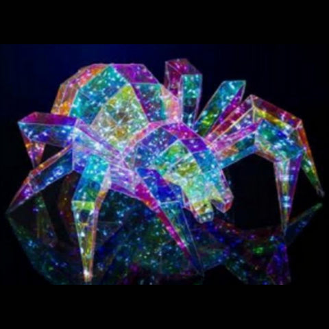 Prismatic Iridescent Halloween Spider (White Light, USB) 11.8"