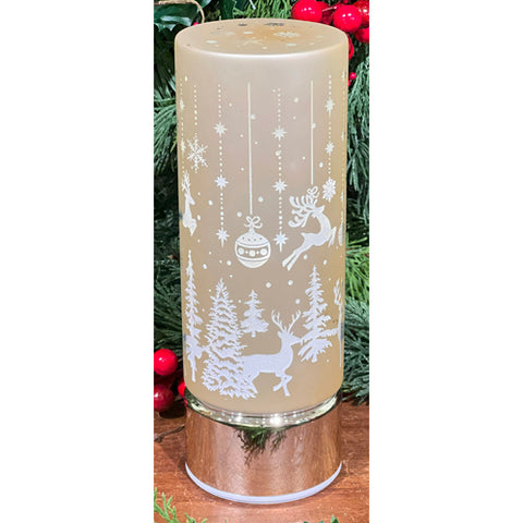 LED Christmas Lantern, 3.5 x 10" (Gold)