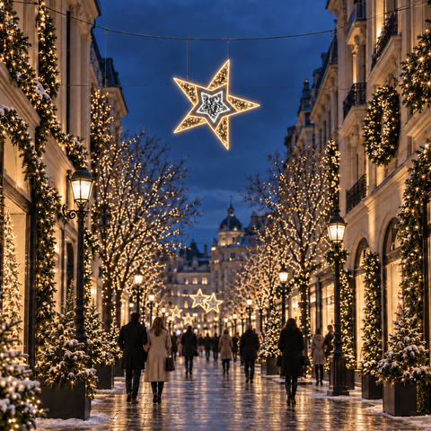 Large 2D Star 4, LED Lit, 3'11"