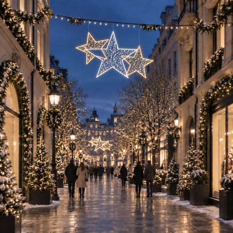 Large 2D Star 5, LED Lit, 7'10"