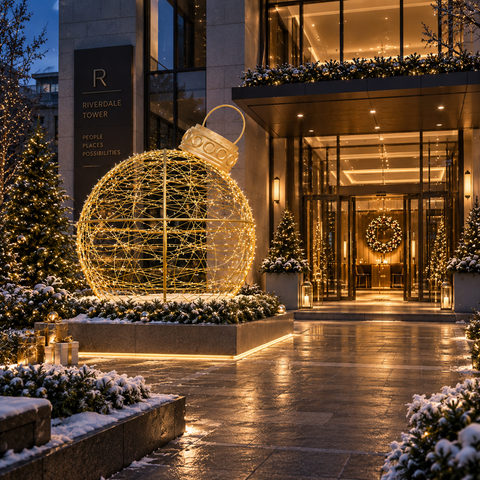 Large 3D Ornament Struct, LED Lit, 12ft