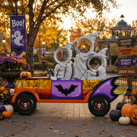 Large Boo Ghost Monster Truck Photo Op Display, 145"
