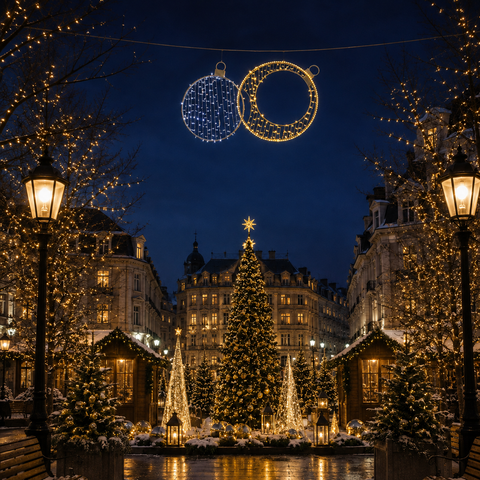 Large Circle Decoration 2, LED Lit (Warm White/White), 59"
